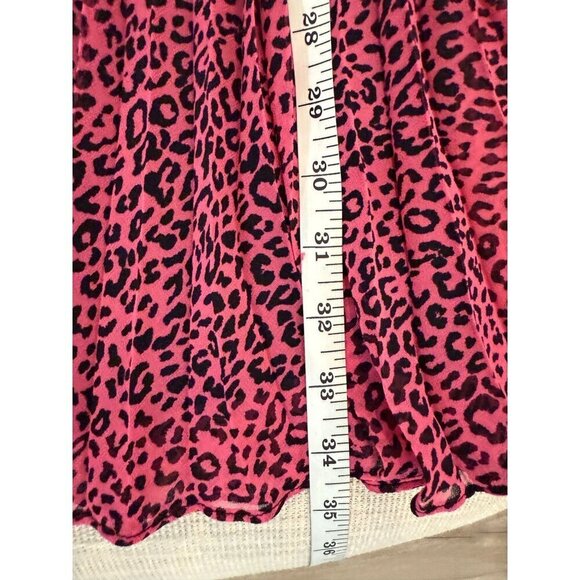 NWT‎ THE KOOPLES Short Pleated Pink & Black Leopard Print Dress Deep V-Neck Sz 6 - Picture 11 of 15